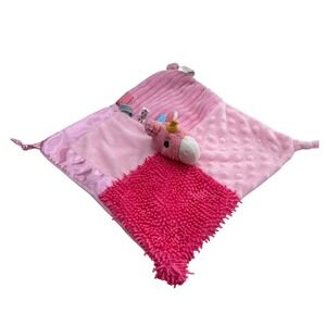 Make Believe Ideas Unicorn Baby Security Blanket Lovey Pink Plush Toy Sensory